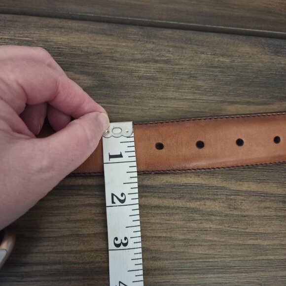 Magnanni Leather Belt 1121 Cognac Brown Size 36 Made Spain Buckle Dress - Picture 8 of 16